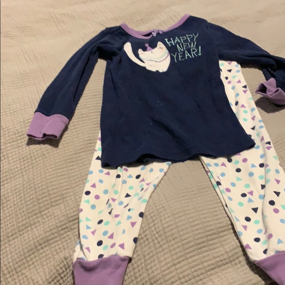 Girls happy new year pajamas